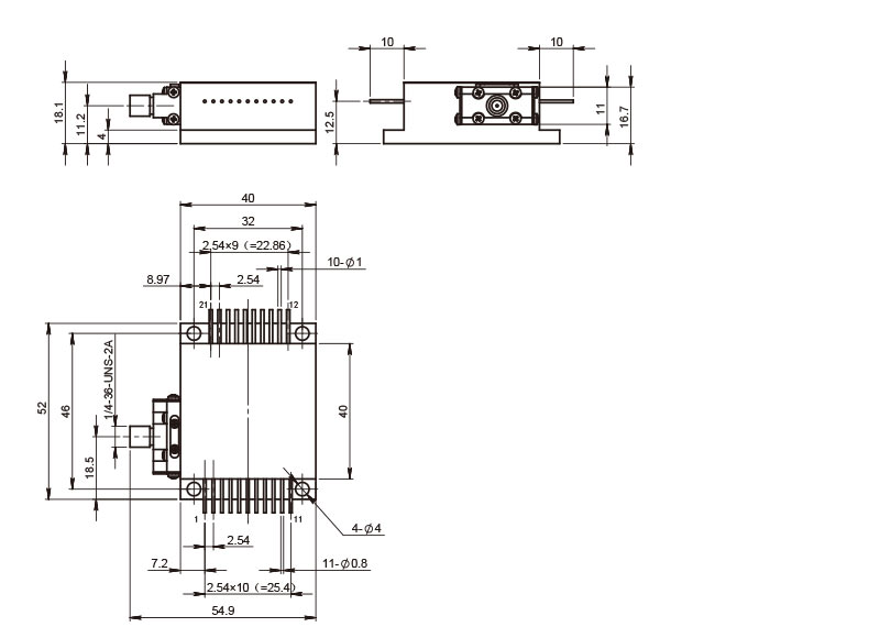 R3MH R4D R4MH R5M (3 lunghezze d'onda elevate) Componenti laser a diodo di potenza R5M Disegni meccanici_RealLight