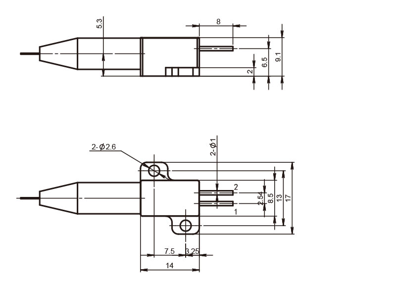 02HBCK Diodo Laser Componenti Disegni Meccanici_RealLight