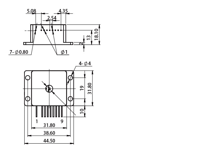 09HHL-T (Spazio libero) Disegni meccanici dei componenti del laser a diodo_RealLight