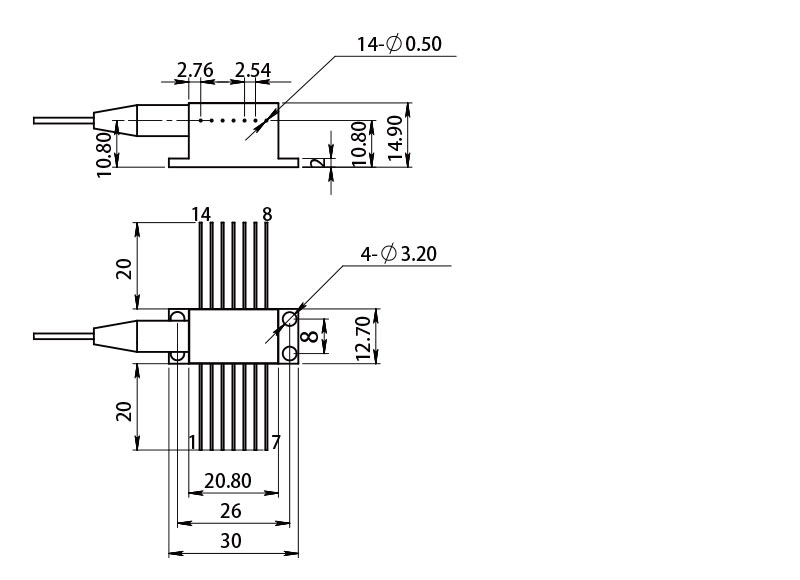 14BTF Diodo Laser Components Mechanical-Drawings_RealLight