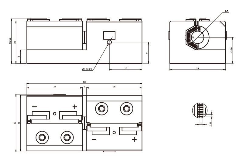Modulo a pompaggio laterale con diodi QCW raffreddati a conduzione da 7200 W - Disegni meccanici_RealLight