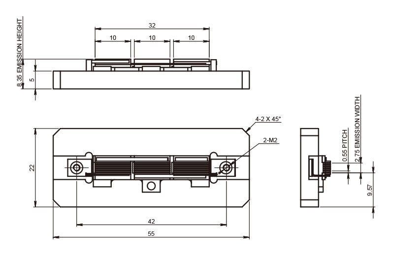 Array di diodi laser raffreddati a conduzione AA-3 (3600W) - Disegni meccanici - RealLight