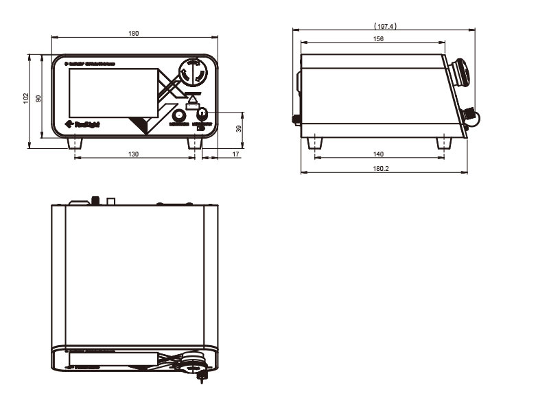 Desenhos mecânicos do sistema de laser de diodo monomodo da série AWS-A_RealLight