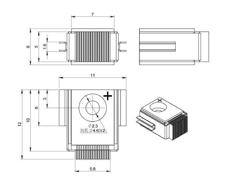 GS07 Array di laser a diodi raffreddati a conduzione - Disegni meccanici_RealLight