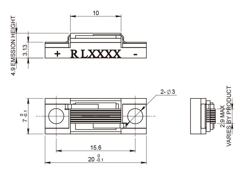 GS12 Array di laser a diodi impilati verticali raffreddati a conduzione - Disegni meccanici_RealLight
