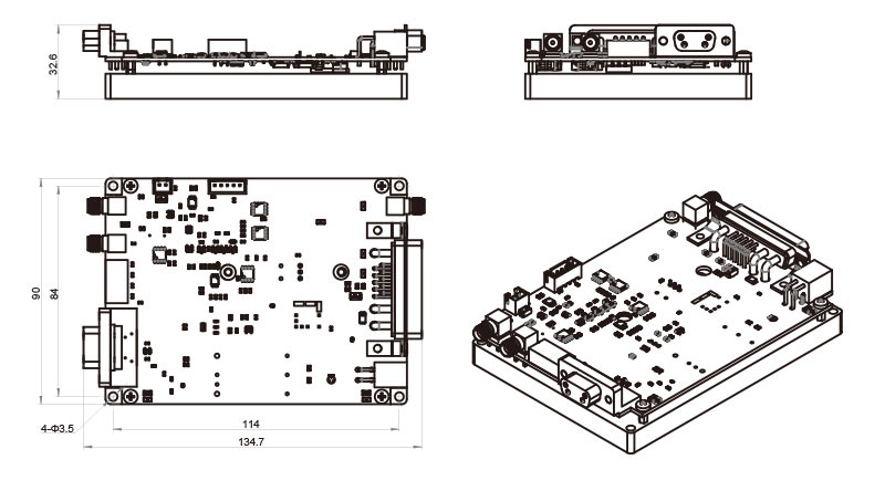 MCA-R Series 2ns Microchip Laser Drive Board Mechanical-Drawings_RealLight