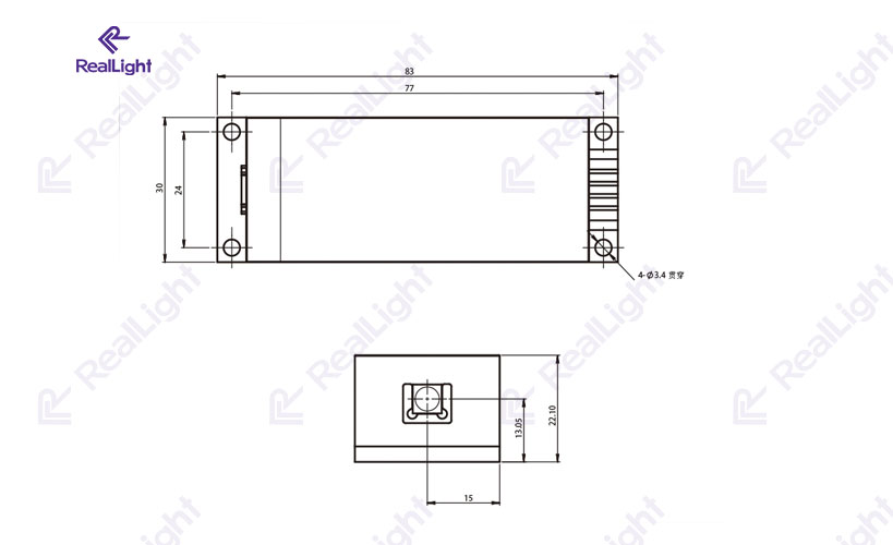 Mechanical Dimension Drawing of PQE Series High-Energy Solid-State Lasers