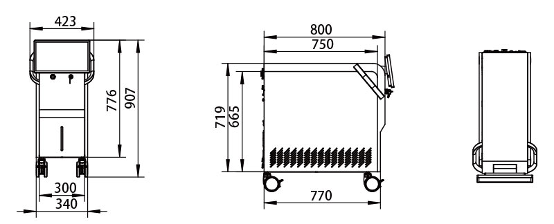 نظام التحكم في مصدر الطاقة لأجهزة الليزر المضخّة بالمصباح (SCR-1kW-220V) - رسومات ميكانيكية - RealLight
