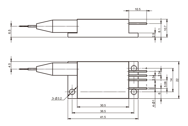 Componenti laser a diodo R3F - Disegni meccanici - RealLight