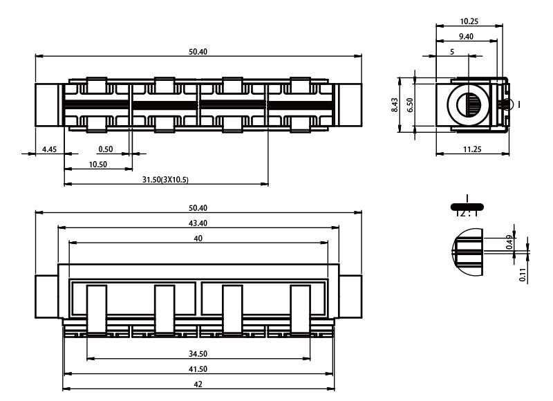 WA-4 (3x4) Array di laser a diodi raffreddati ad acqua - Disegni meccanici - RealLight