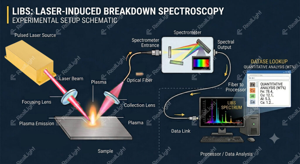 LIBSLASER-INDUCED BREAKDOWN SPECTROSCOPY EXPERIMENTAL SETUP SCHEMATIC RealLight