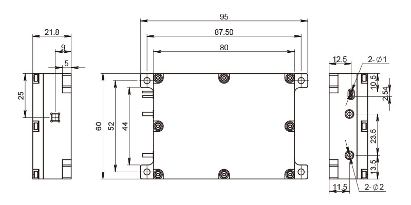 5mJ 8mJ 1535nm Laser Size Diagram