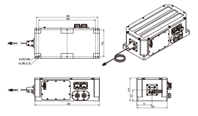 HQE 2940nm Laser Size Diagram