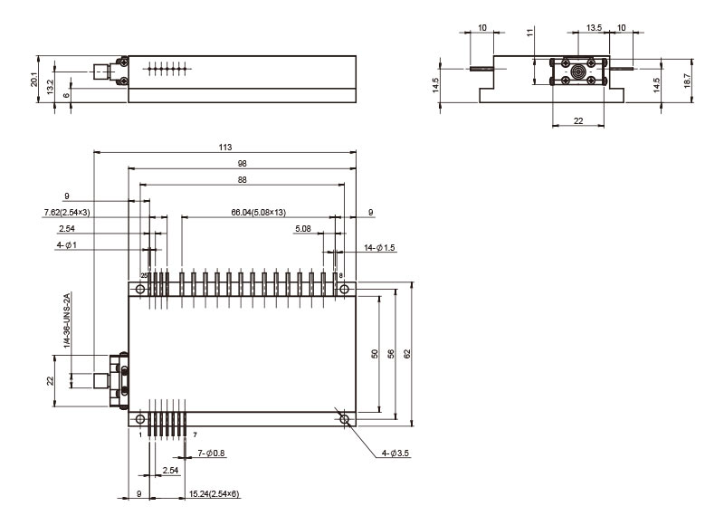 R13M R13D High Power Diode Laser Components Mechanical-Drawings_RealLight