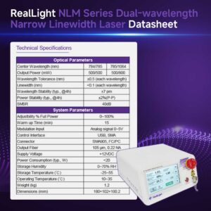 RealLight NLM Series Dual-wavelength Narrow Linewidth Laser Datasheet
