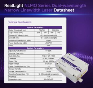 RealLight NLMO Series Dual-wavelength Narrow Linewidth Laser Datasheet