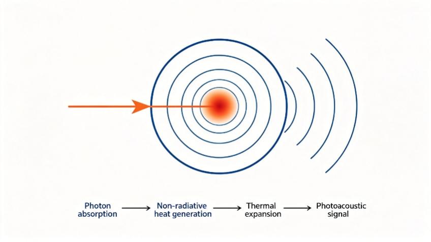 Schematic diagram of the photoacoustic-effect principle